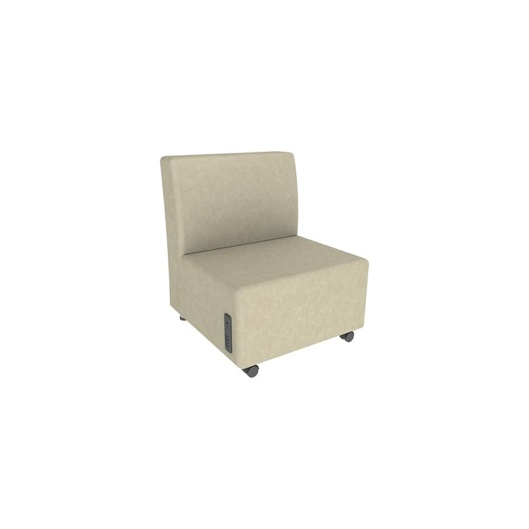 FDP Pro Series Rustic Armless Mobile Chair with Tech Panel - Almond