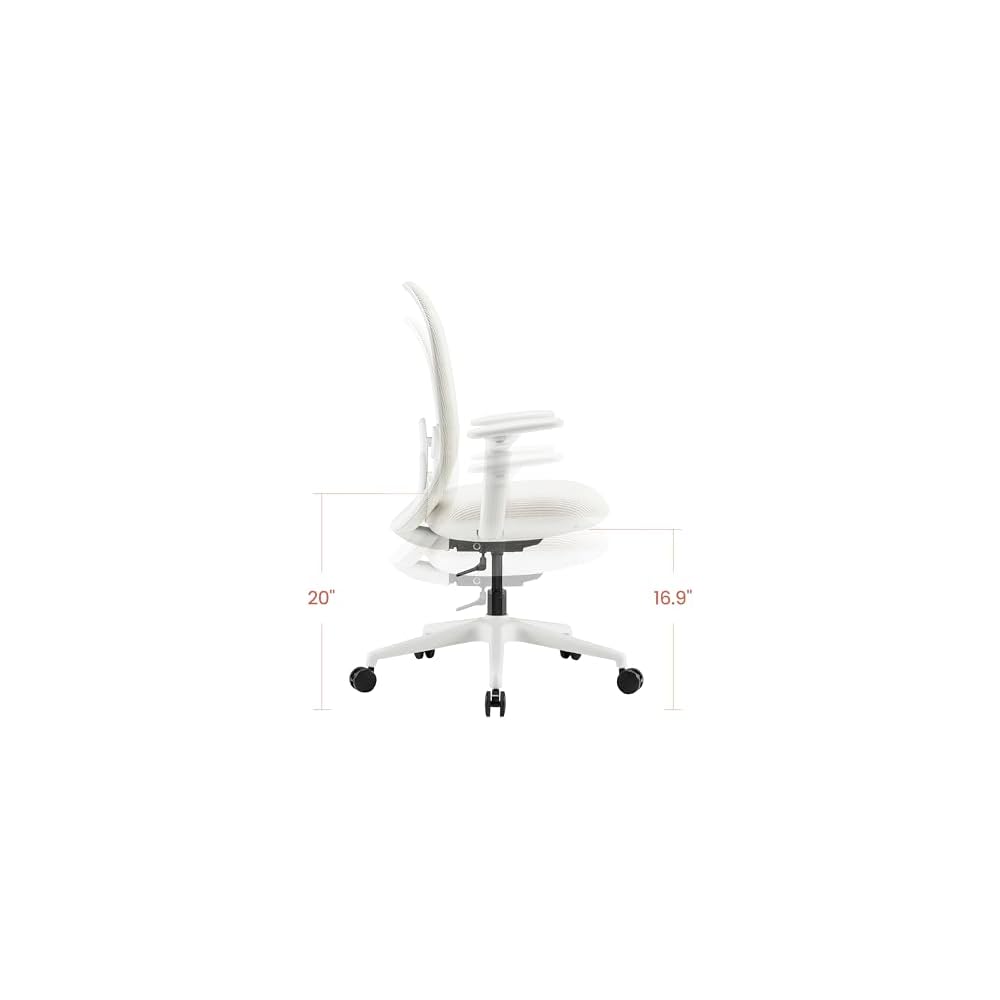 Mochi Chair Petite Ergonomic Chair — Comfortable Ergonomic Chair Designed Specifically for Women and Children, Height-Adjustable Chair is Suitable for Home, Office, and School environments (Cream)