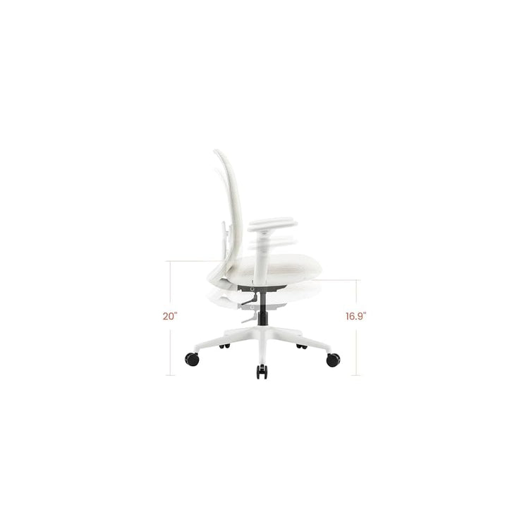 Mochi Chair Petite Ergonomic Chair — Comfortable Ergonomic Chair Designed Specifically for Women and Children, Height-Adjustable Chair is Suitable for Home, Office, and School environments (Cream)