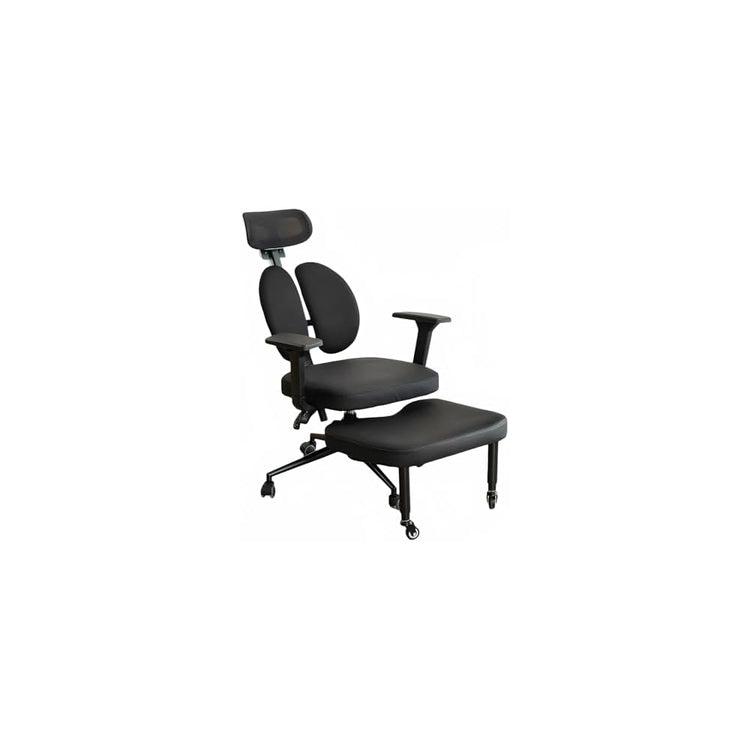 Ergonomic Office Chair with Footrest,Criss Cross Office Chair with Split Lumbar Backrest, Adjustable Height, Modern Style, Black, for Home Office