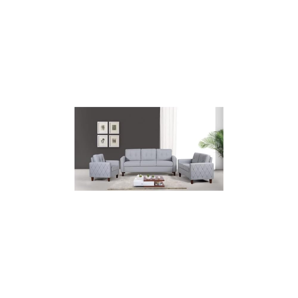Container Furniture Rossetti Tufted Accent Armchair, Mid Century Upholstered Sofa Chair for Living Room, Bedroom, Home Office with Removable Seat and Back Cushion in Dark Gray, 32.87 Inches