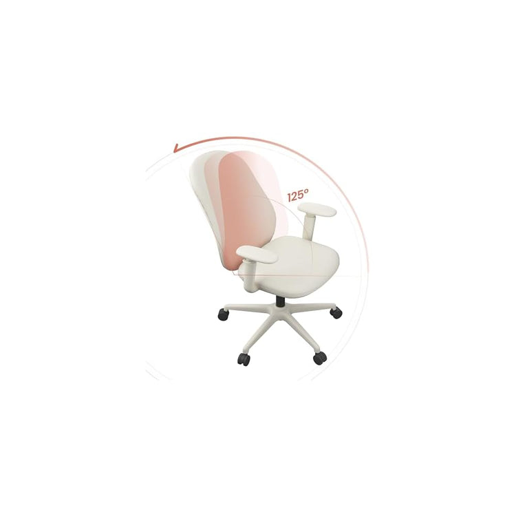 Mochi Chair Petite Ergonomic Chair — Comfortable Ergonomic Chair Designed Specifically for Women and Children, Height-Adjustable Chair is Suitable for Home, Office, and School environments (Cream)