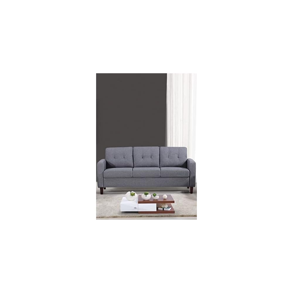 Container Furniture Rossetti Tufted Accent Armchair, Mid Century Upholstered Sofa Chair for Living Room, Bedroom, Home Office with Removable Seat and Back Cushion in Dark Gray, 32.87 Inches
