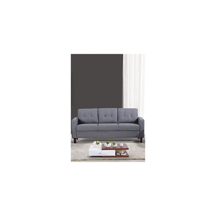 Container Furniture Rossetti Tufted Accent Armchair, Mid Century Upholstered Sofa Chair for Living Room, Bedroom, Home Office with Removable Seat and Back Cushion in Dark Gray, 32.87 Inches
