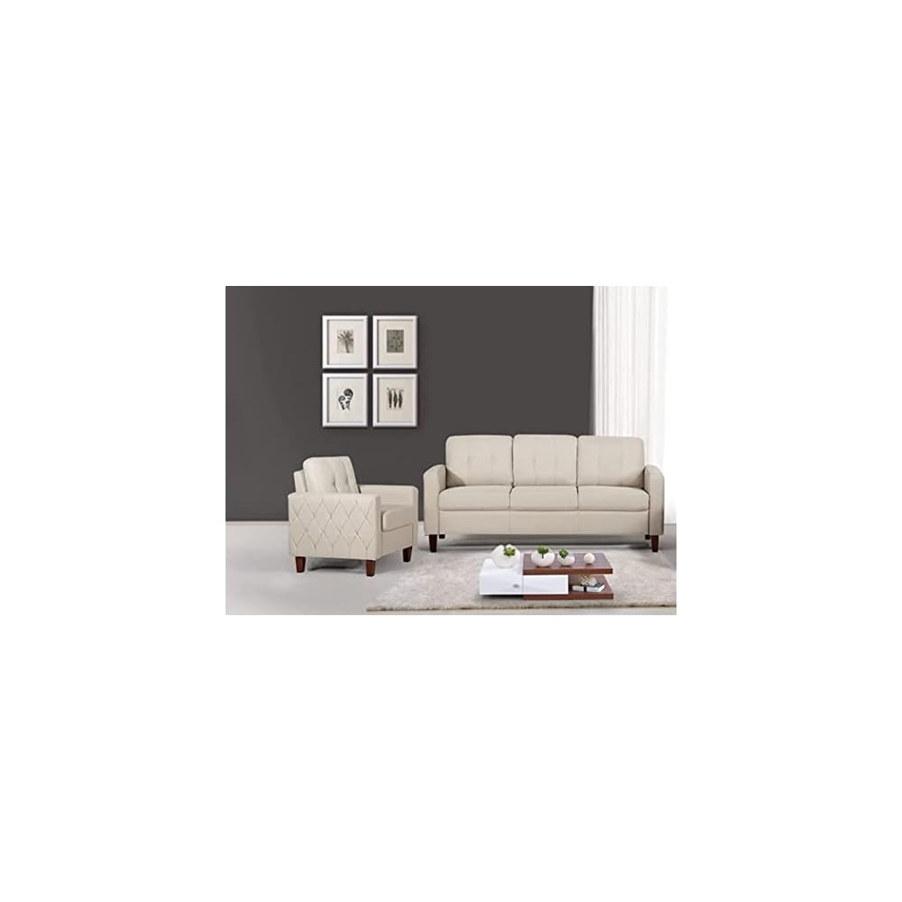 Container Furniture Rossetti Tufted Accent Armchair, Mid Century Upholstered Sofa Chair for Living Room, Bedroom, Home Office with Removable Seat and Back Cushion in Dark Gray, 32.87 Inches