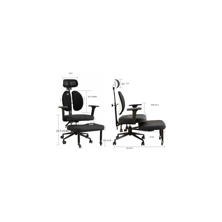 Ergonomic Office Chair with Footrest,Criss Cross Office Chair with Split Lumbar Backrest, Adjustable Height, Modern Style, Black, for Home Office