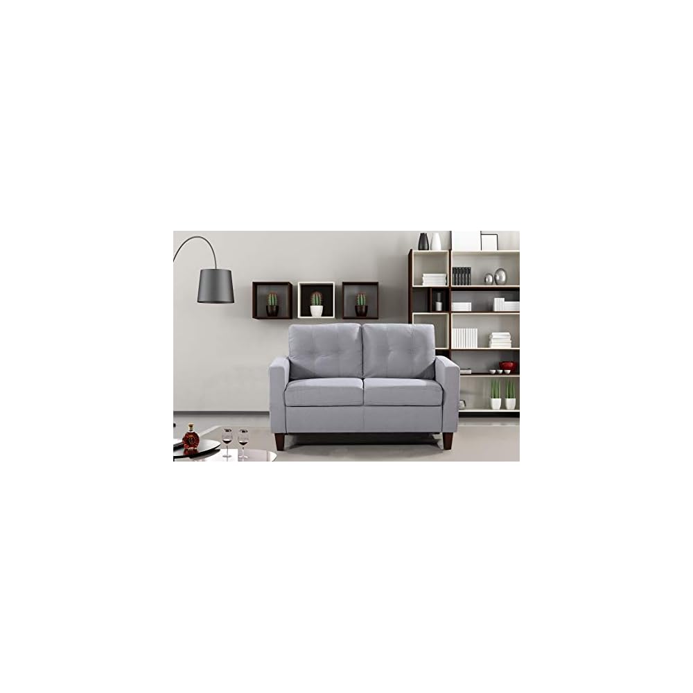 Container Furniture Rossetti Tufted Accent Armchair, Mid Century Upholstered Sofa Chair for Living Room, Bedroom, Home Office with Removable Seat and Back Cushion in Dark Gray, 32.87 Inches