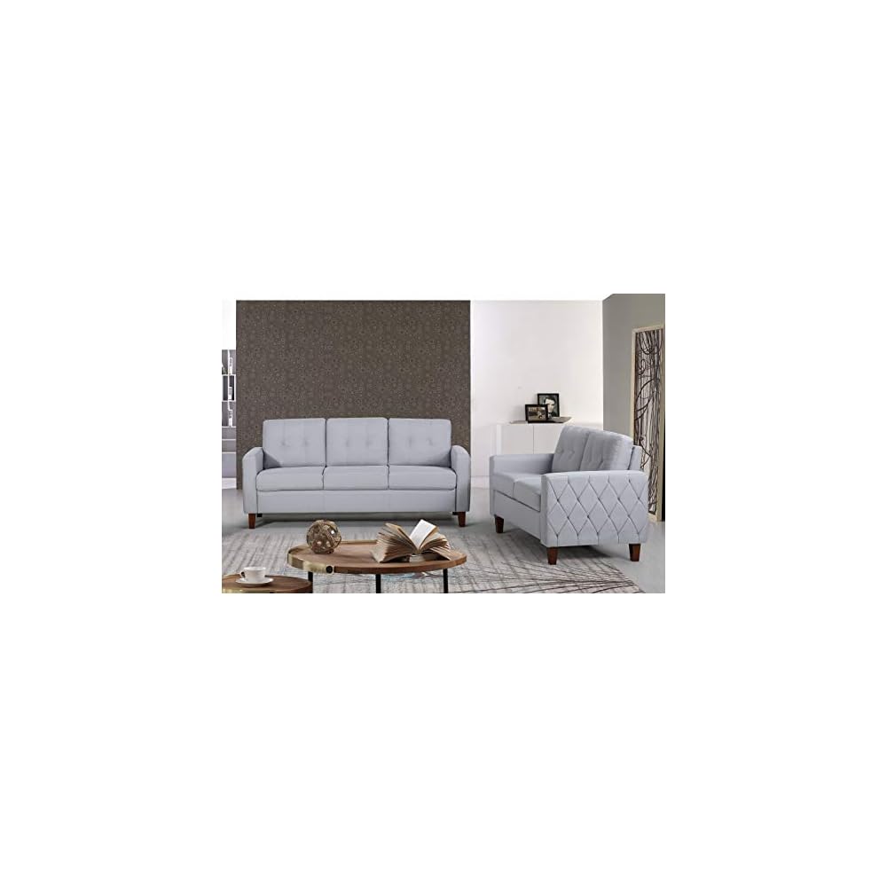 Container Furniture Rossetti Tufted Accent Armchair, Mid Century Upholstered Sofa Chair for Living Room, Bedroom, Home Office with Removable Seat and Back Cushion in Dark Gray, 32.87 Inches